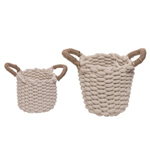 Transpac Cotton 7.8 in. Off-White Spring Rope Basket Set of 2 - 1 of 2