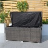 Moda Furnishings 260 Gallon Patio Outdoor Wicker Steel Storage Deck Box - 3 of 4
