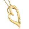 Pompeii3 Diamond & Peridot Heart Pendant 3-Stone 10K Rose Gold with 18" Chain - 2 of 4