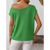 Clearlove Women's Knit Off The Shoulder Tops Summer Casual Short Sleeve Beach Vacation Tops - 3 of 4
