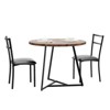 2-Person Round Dining Set - Space-Saving Table & Upholstered Chairs, Modern Kitchen Set for Small Spaces - 2 of 4
