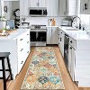 Washable  Area Rug, Non-Slip TPR Backing, Stain Resistant, Vintage Floral Design, Foldable Low Pile Accent Carpet for Living Room & Bedroom - 3 of 4
