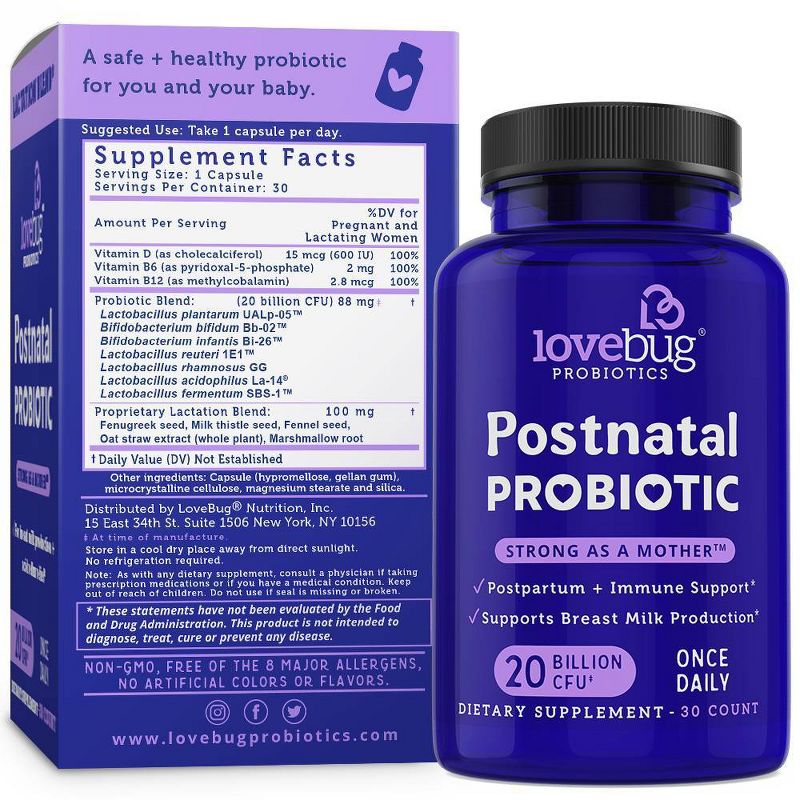 LoveBug Probiotics Prenatal Multi Strain Probiotic - 30ct, 2 of 4
