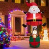 SEVOBAL Inflatable Holiday Decorations 8 Feet Christmas Decorations,Inflatable Santa Claus and Reindeer Xmas Decorations, Red, 50.4"*32.4"*96" - 4 of 4