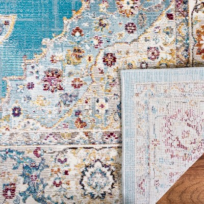 Ivory and Navy Rectangular Synthetic 8' x 10' Area Rug