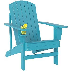 Aghana Digitals Dark Gray Fir Wood Adirondack Chair with Tilted Back, Cupholder & Wide Armrests - - 1 of 4
