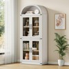 72" Arched Bookcase with Glass Doors - 4-Tier Display Cabinet, Heavy Duty Modern Shelf for Home Office & Living Room - 2 of 4