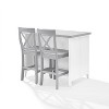 HomeStock  Silvia Stainless Steel Top Kitchen Island, Coffee Bar, with a Set of 2 X-Back Stools, White/Gray - 3 of 4