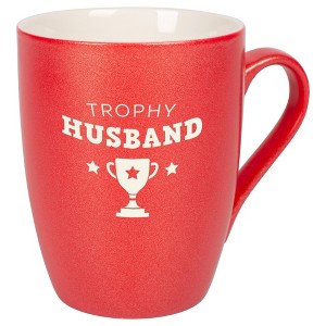 Elanze Designs Trophy Husband Crimson Red 10 ounce New Bone China Coffee Cup Mug - 1 of 4