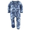 The Peanutshell Blue Camo Footed Baby Sleepers for Boys, 3-Pack, Newborn to 9 Months - 4 of 4