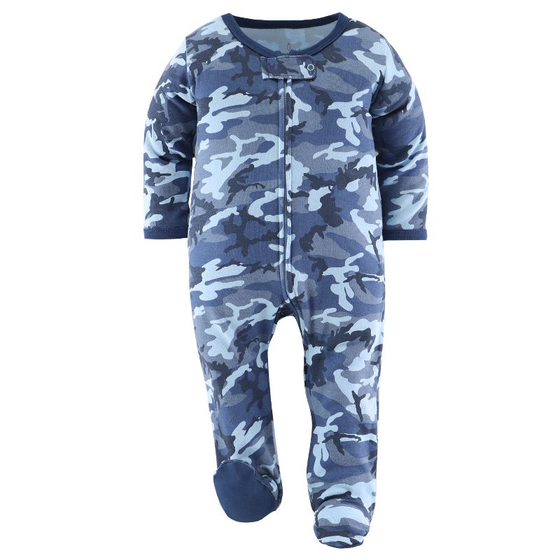 The Peanutshell Blue Camo Footed Baby Sleepers for Boys, 3-Pack, Newborn to 9 Months, 5 of 8