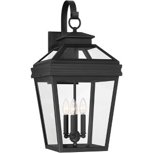 John Timberland Stratton Street 27" High Traditional Outdoor Wall Light Fixture Mount Porch Lantern Edison Bulb Weatherproof Black Clear Glass Shade - 1 of 4