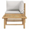vidaXL Patio Furniture Set 2-Piece Lounge Set - Bamboo, Light Gray Cushions, Coffee Table - Outdoor/Garden/Patio/Deck - 25.6"x21.7"x11.8" - 3 of 4