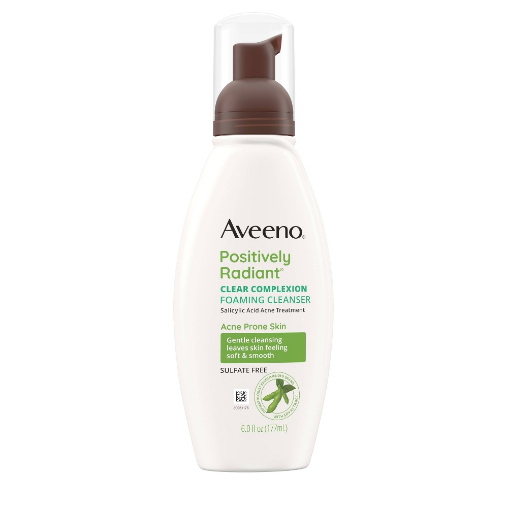 Photos - Cream / Lotion Aveeno Clear Complexion Foaming Oil-Free Facial Cleanser with Soy Extract 