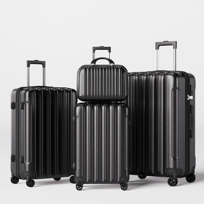 SUGIFT 4-Piece Luggage Set with PC+ABS Hard Shell, TSA Lock & 360° Spinner Wheels Carry-On Suitcase Bags