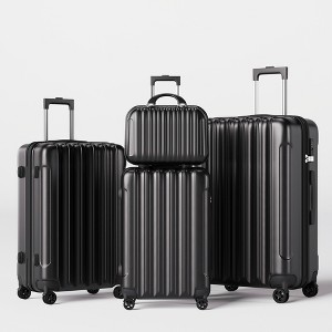 SUGIFT 4-Piece Luggage Set with PC+ABS Hard Shell, TSA Lock & 360° Spinner Wheels Carry-On Suitcase Bags - 1 of 4