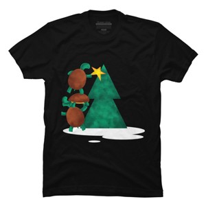 Men's Design By Humans Christmas Tree Turtle By moredesignsplease T-Shirt - 1 of 4