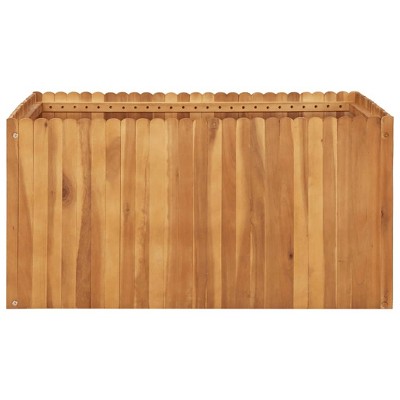 vidaXL Solid Acacia Wood Garden Raised Bed - Natural Material, Rustic Design, Slatted Bottom, Large Planting Area