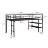 Low Loft Bed Saving Space Beds Frame, No Spring Box Needed, Stainless Steel Loft Bed With Storage Shelves Ladder Guardrail, Black 3.4Feet - 4 of 4