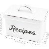 AuldHome Design Farmhouse Enamelware Recipe Box; Vintage Rustic Style Metal Recipe Holder Organizer - 3 of 4