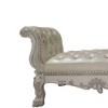 Acme Furniture 78.5" Dresden Ottoman and Bench Synthetic Leather and Bone White Finish: Upholstered, Metal Legs, No Assembly Required - 2 of 4
