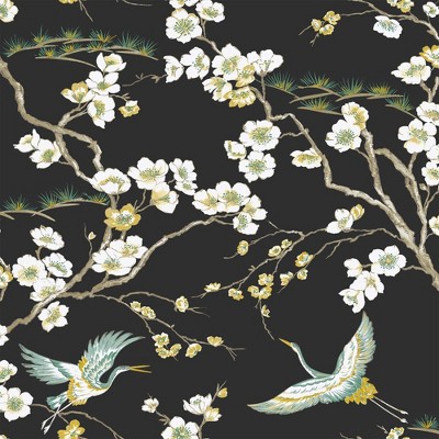 Transform Heron Black Peel and Stick Wallpaper