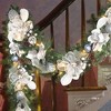 MOEPISY Pre-lit 6 feet Winter White Silver Christmas Garland Decor 20 LED Lights - 2 of 4