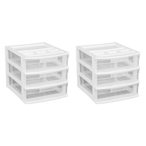 Gracious Living Clear Mini 3 Drawer Desk And Office Organizer With Top ...