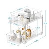 Aoibox 4 Pack 2 Tier Clear Under Sink Organizer Pull Out Bathroom Vanity Countertop Storage Bins with Drawers for Kitchen Pantry Cabinet - 2 of 4