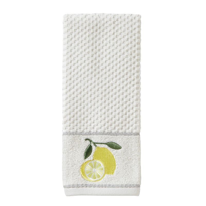 2pc Lemon Zest Hand Towel Set White - SKL Home, 3 of 5