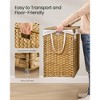 29.1 Gallon Foldable Laundry Hamper with Lid & Handles, Synthetic Rattan Storage Basket with Removable Liner, 110L Capacity£¬Natural Color - 3 of 4