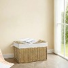 Storage Basket with Lid, 27.7 Gallon (105L) Woven Storage Bin. Features handles, a removable liner, and a metal frame. - 2 of 4