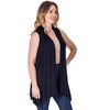 Womens Draped Open Front Sleeveless Vest Cardigan - 24seven Comfort Apparel™ - 2 of 4