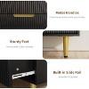 Fluted Dresser for Bedroom with 3 Drawers, Wooden Chest of Drawers with Metal Handle & Feet, Black Dresser for Living Room, Hallway, Bedroom - 4 of 4