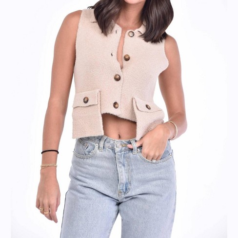 Le Lis Mock Neck offers Sleeveless Crop Top S