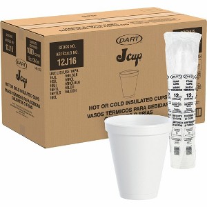 Dart 12 oz Squat Insulated Foam Cups - 1 of 4