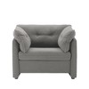 Oversized Warp Knitting Fabric Armchair with Removable Cushions and High Backrest - 4 of 4