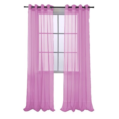 RT Designers Collection Cara Grommet Curtain Panel for Windows 54" x 84" Pink