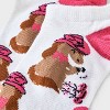 Women's Cowgirl Low Cut Socks - White/Pink 4-10: Animal Icon Pattern, Lightweight Fabric - 3 of 3
