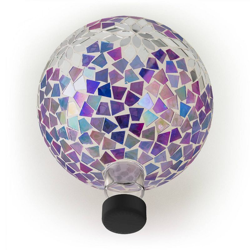 12&#34; Mosaic Mirrored Flower Glass Gazing Globe with Floral Pattern - Alpine Corporation, 4 of 12