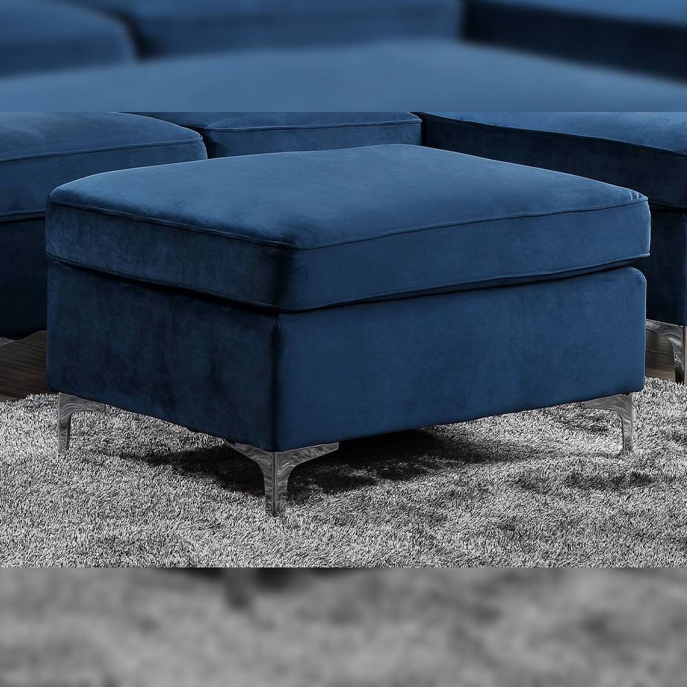 Photos - Pouffe / Bench 36" Jaszira Ottoman Blue Velvet - Acme Furniture