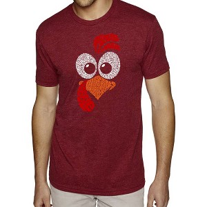 LA Pop Art Turkey Face - Men's Premium Blend Word Art T-Shirt Burgundy X Large - 1 of 4