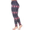 Women's Plus Size Printed Leggings - One Size Fits Most Plus - White Mark - 2 of 3