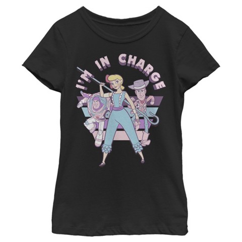 Toy Story Girl's Toy Story Bo Peep In Charge T-Shirt - Black - X Large