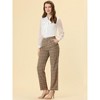 INSPIRE CHIC Women's Plaid Elastic Waist Casual Work Office Long Pants - 3 of 4