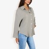 Anna-Kaci Women's Long Sleeve Button Down Crinkled Blouse With Chest Pocket - 4 of 4