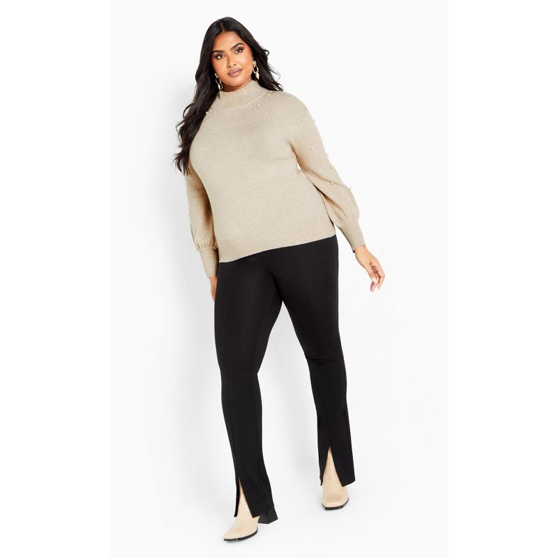Women's Plus Size Perla Sweater - oatmeal | AVENUE, 3 of 8