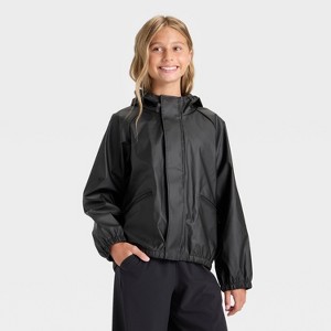 Girls' Hooded Rain Coat - All In Motion™ - 1 of 3