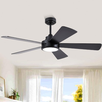52 Inch Modern Ceiling Fan with LED and Dual Side Wood Blades for Living Room Bedroom