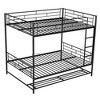 CAVINAS Full Size Modern Bunk Bed with Storage Shelf & Guardrails,Simple Metal Bed Frame for Bedroom,Kids Room,Black - 3 of 4